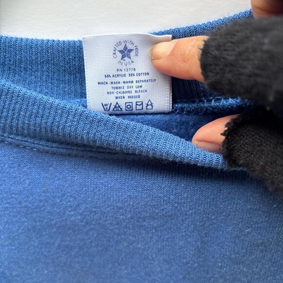 1980's Pannill Crew Neck Sweatshirt Mens XL Blue Blank Ragland Sleeve Vintage - Picture 4 of 8